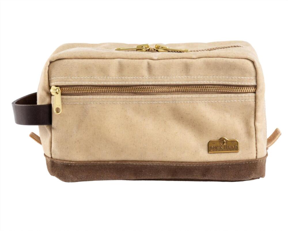 NEW DUCK HEAD men's waxed canvas dopp kit in natural